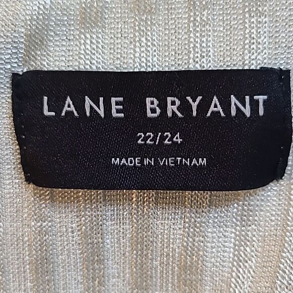 Lane Bryant White & Silver Metallic Top, Peplum Waist, Longsleeves, Size 22/24 - Picture 7 of 8